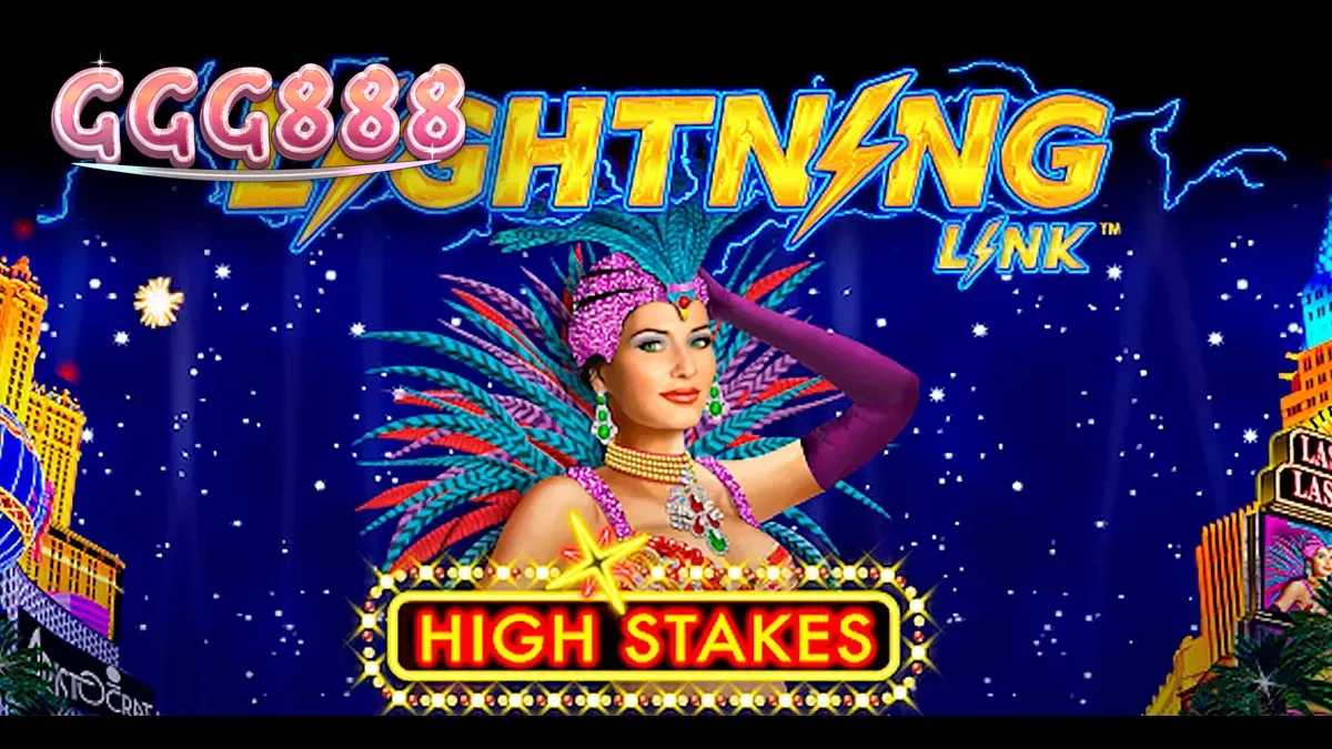 Tampilan antarmuka permainan slot Lightning Link High Stakes dengan nuansa kasino mewah.